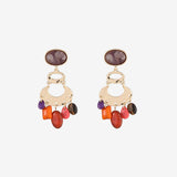Geometric Alloy Dangle Earrings Deep Red One Size Earrings - Tophatter Daily Deals