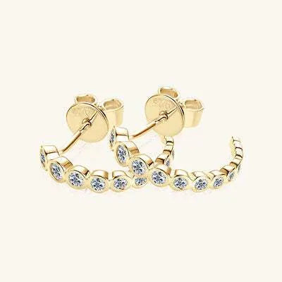 Inlaid Moissanite 925 Sterling Silver C-Hoop Earrings Moissanite - Tophatter Daily Deals