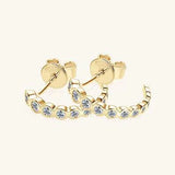 Inlaid Moissanite 925 Sterling Silver C-Hoop Earrings Moissanite - Tophatter Daily Deals