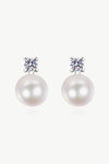 Moissanite Pearl Stud Earrings - Tophatter Shopping Deals