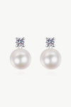 Moissanite Pearl Stud Earrings Pearl One Size Moissanite - Tophatter Daily Deals