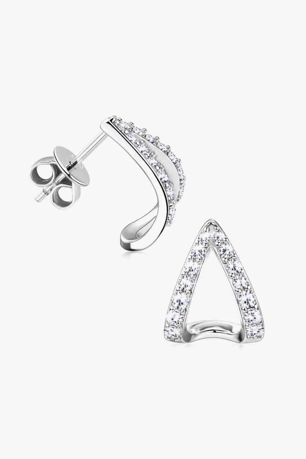 Moissanite Minimalist 925 Sterling Silver Earrings Moissanite - Tophatter Daily Deals