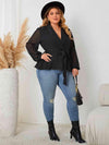 Plus Size Tie Waist Long Sleeve Blouse Blouses - Tophatter Daily Deals