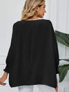 Smocked Lantern Sleeve Round Neck Blouse Blouses - Tophatter Daily Deals