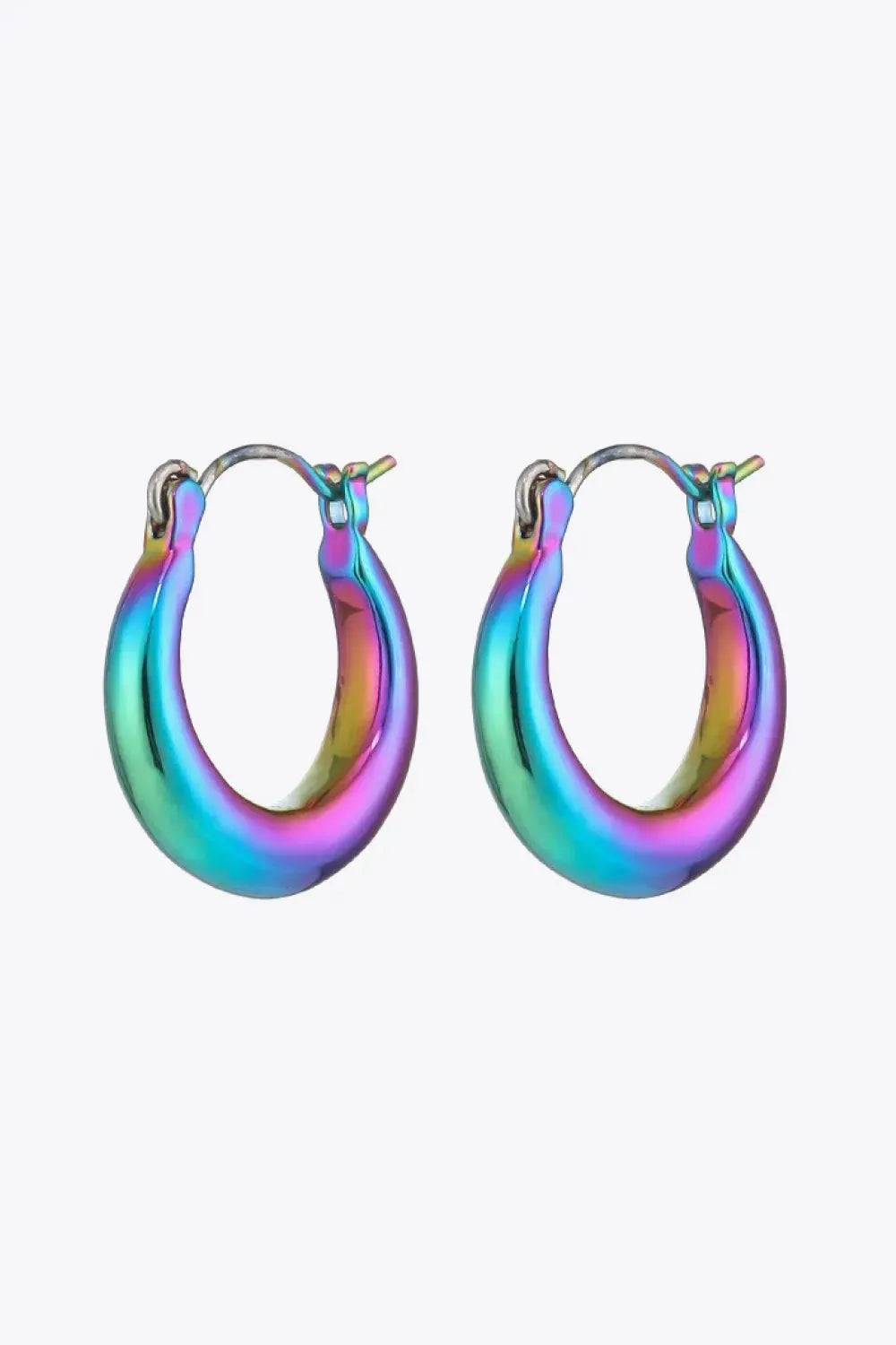 Darling Heart Multicolored Huggie Earrings Teal Purple One Size Earrings - Tophatter Daily Deals
