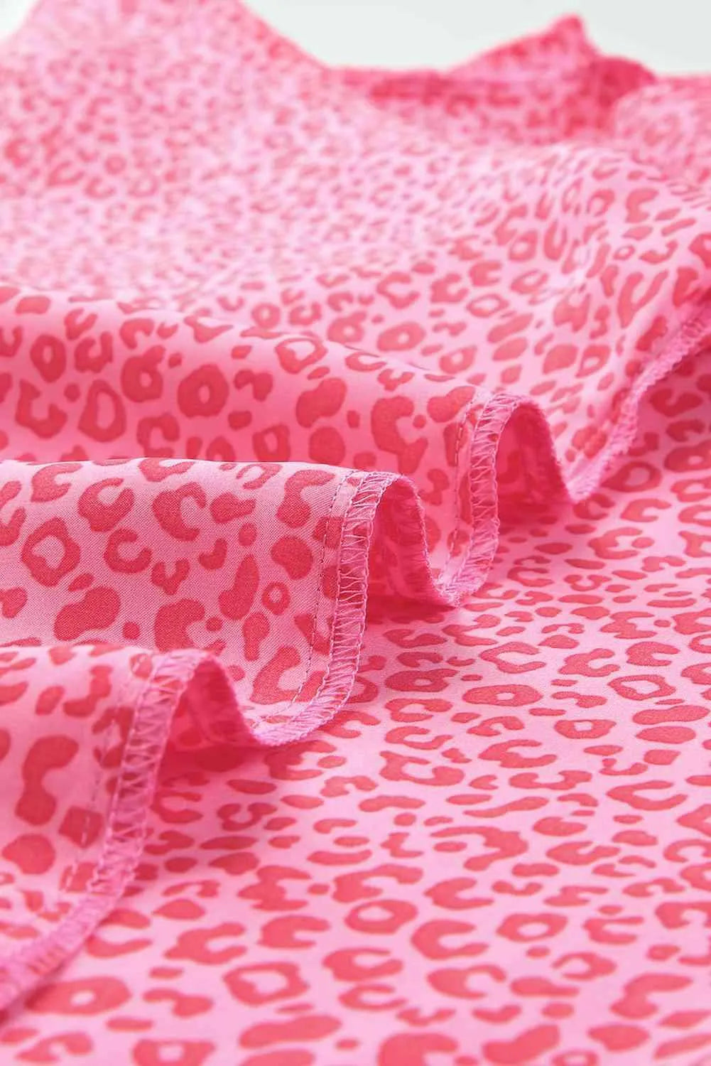 Leopard Smocked Flounce Sleeve Blouse Blouses - Tophatter Daily Deals