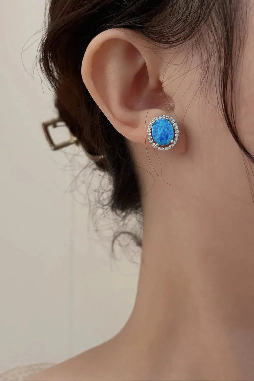 Opal Round Earrings Opal - Tophatter Daily Deals