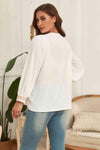 Melo Apparel Plus Size V-Neck Puff Sleeve Blouse Blouses - Tophatter Daily Deals