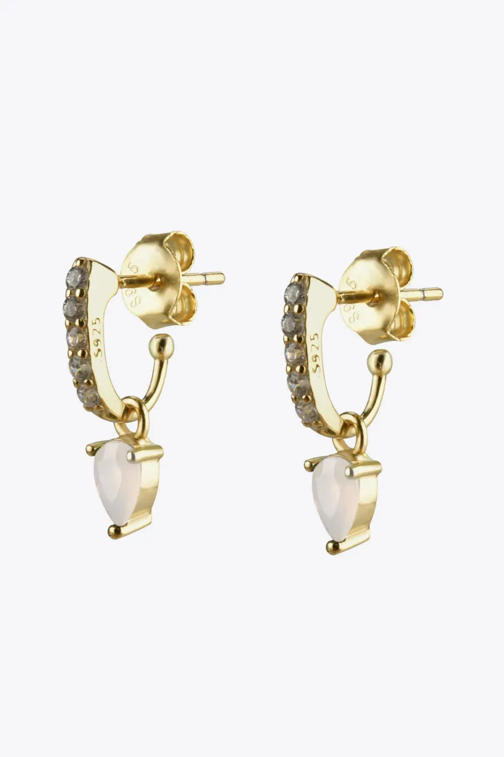 Opal 925 Sterling Silver Drop Earrings White One Size Earrings - Tophatter Daily Deals
