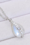 Natural Moonstone and Zircon Pendant Necklace Moonstone - Tophatter Daily Deals