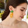 Stainless Steel Beaded Sequin Carrot Earrings Earrings - Tophatter Daily Deals