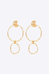 Double Hoop Zinc Alloy Drop Earrings Gold One Size Earrings - Tophatter Daily Deals