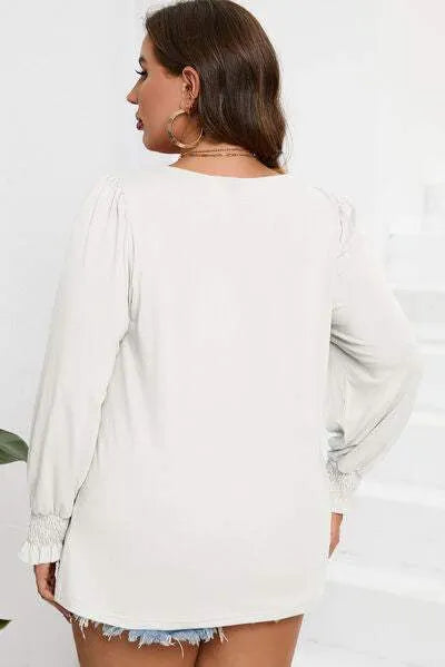 Plus Size Square Neck Lantern Sleeve T-Shirt Women's T-Shirts - Tophatter Daily Deals