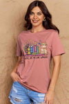 Simply Love Full Size BOOKS ARE MY LOVE LANGUAGE Graphic Cotton Tee Dusty Pink Women's T-Shirts - Tophatter Daily Deals