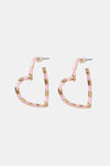 Heart Shape Dangle Earrings Blush Pink One Size Earrings - Tophatter Daily Deals