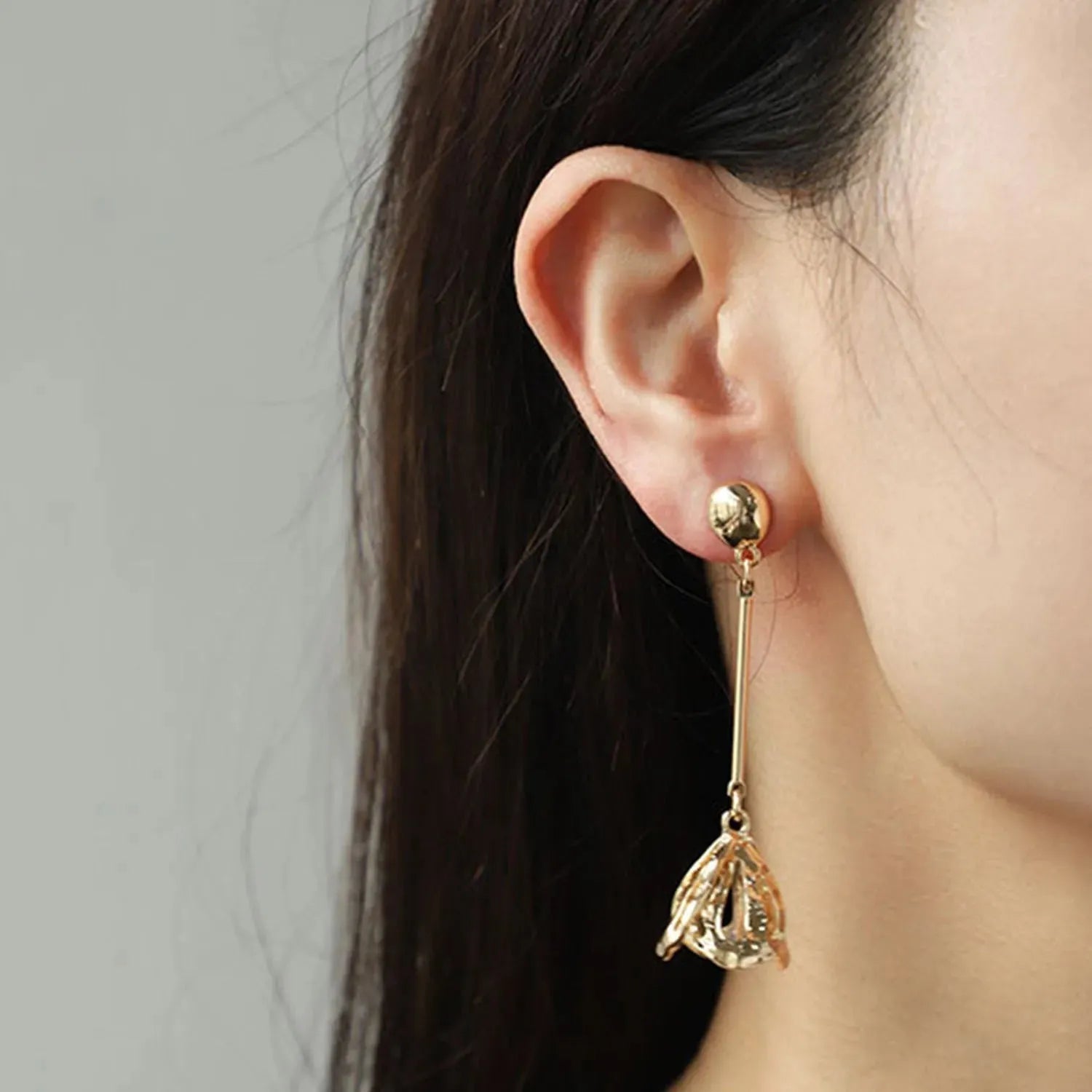 Gold-Plated Flower Dangle Earrings Earrings - Tophatter Daily Deals