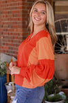 Color Block V-Neck Top Blouses - Tophatter Daily Deals