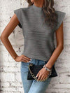 Mock Neck Cap Sleeve T-Shirt Women's T-Shirts - Tophatter Daily Deals