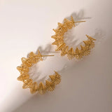 18K Gold-Plated Stainless Steel C-Hoop Earrings Earrings - Tophatter Daily Deals