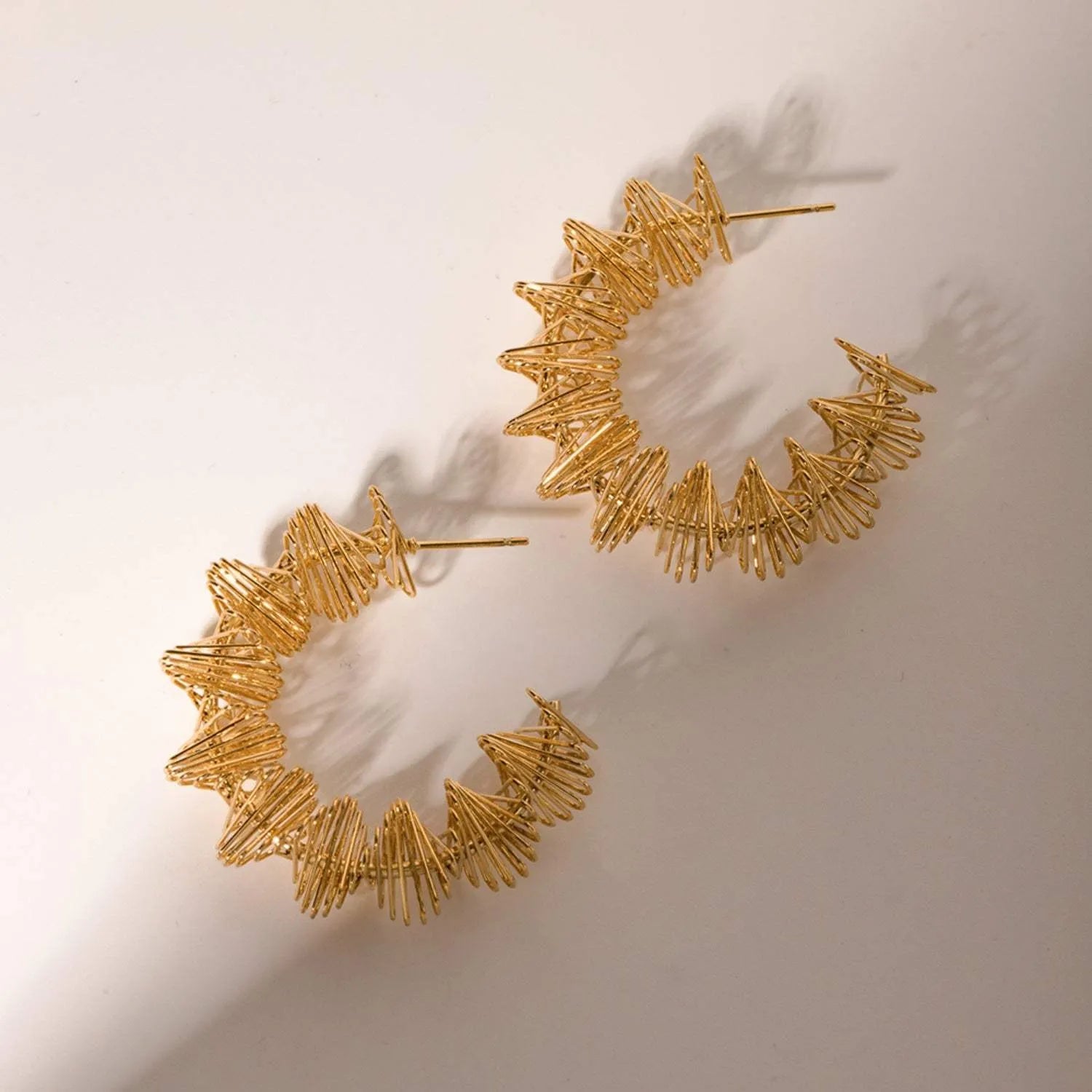 18K Gold-Plated Stainless Steel C-Hoop Earrings Earrings - Tophatter Daily Deals