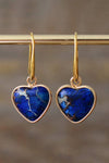 Imperial Jasper Heart Earrings Royal Blue One Size Earrings - Tophatter Daily Deals