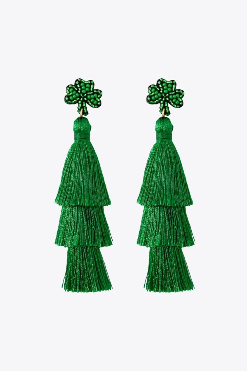 Shamrock Earrings with Tassel Earrings - Tophatter Daily Deals