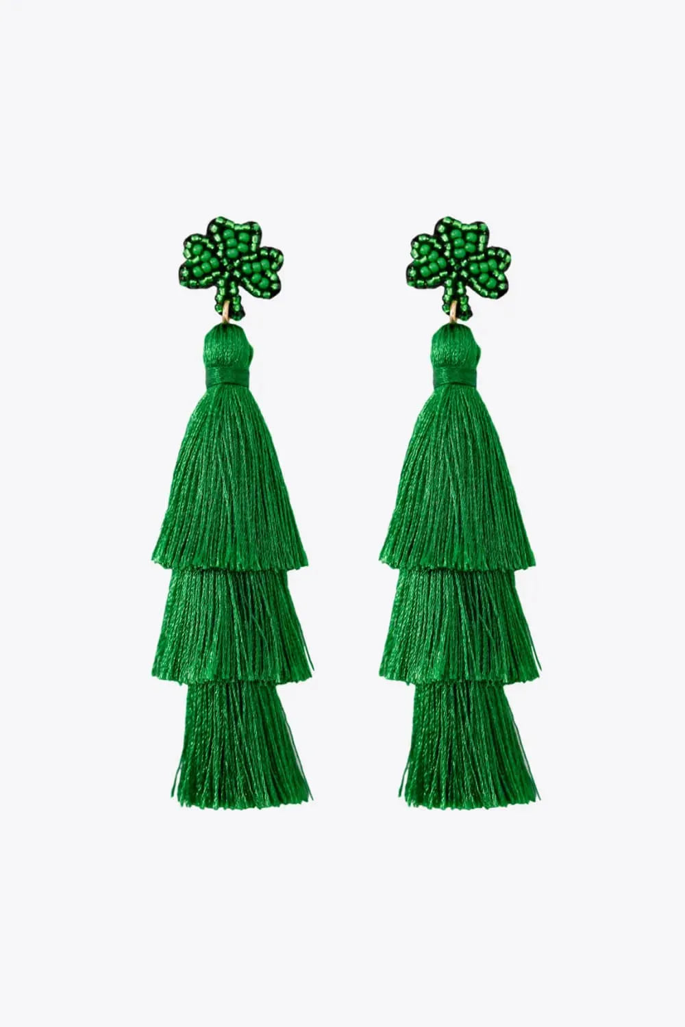 Shamrock Earrings with Tassel Earrings - Tophatter Daily Deals