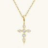 925 Sterling Silver Moissanite Cross Pendant Necklace Gold One Size Moissanite - Tophatter Daily Deals