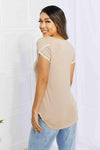 BOMBOM Center Street Sweet Crochet Detail Tulip Sleeve Top Women's T-Shirts - Tophatter Daily Deals