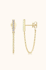 Moissanite 925 Sterling Silver Connected Earrings Gold One Size Moissanite - Tophatter Daily Deals