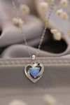 Opal Heart Pendant Necklace Sky Blue One Size Opal - Tophatter Daily Deals