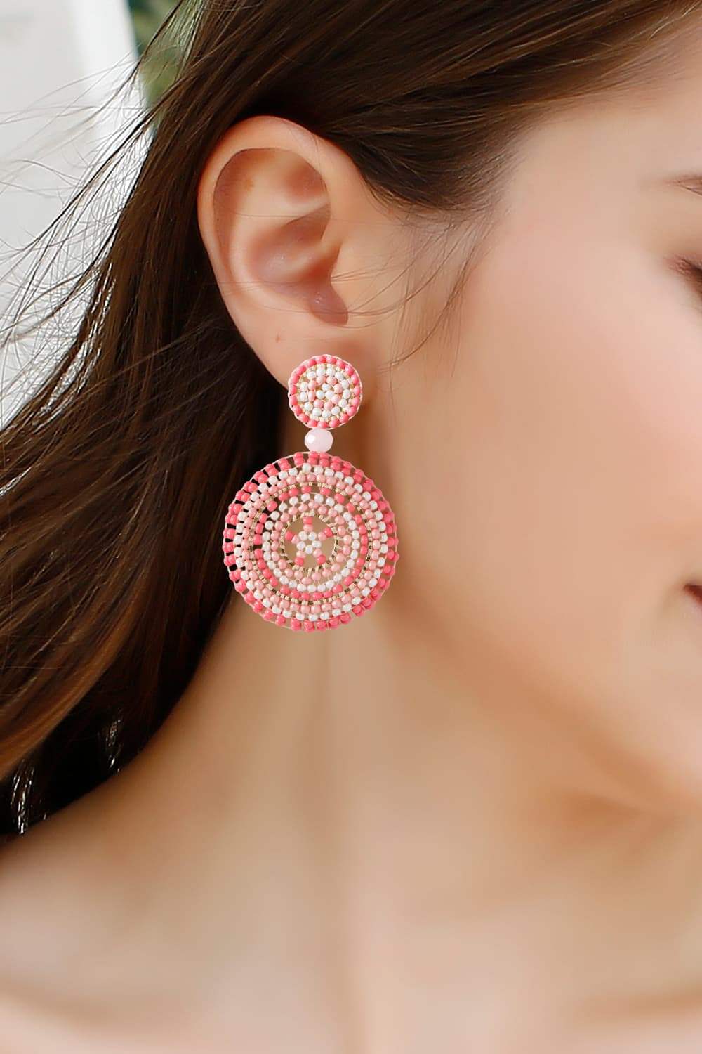 Beaded Boho Style Round Shape Dangle Earrings Earrings - Tophatter Daily Deals