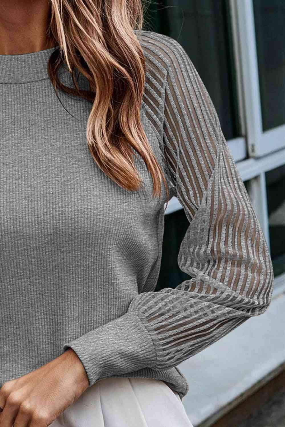 Round Neck Raglan Sleeve Knit Top Blouses - Tophatter Daily Deals