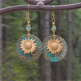 Sunflower Alloy Drop Earrings Gold One Size Earrings - Tophatter Daily Deals