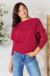 BOMBOM Drop Shoulder Long Sleeve Blouse Blouses - Tophatter Daily Deals