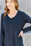 Basic Bae Full Size V-Neck Long Sleeve Top Blouses - Tophatter Daily Deals