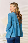 Jade By Jane Full Size Frill Trim Babydoll Blouse Blouses - Tophatter Daily Deals