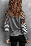 Leopard Striped Raglan Sleeve Top Women's T-Shirts - Tophatter Daily Deals