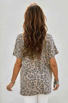 Leopard V-Neck Tee with Pocket Women's T-Shirts - Tophatter Daily Deals