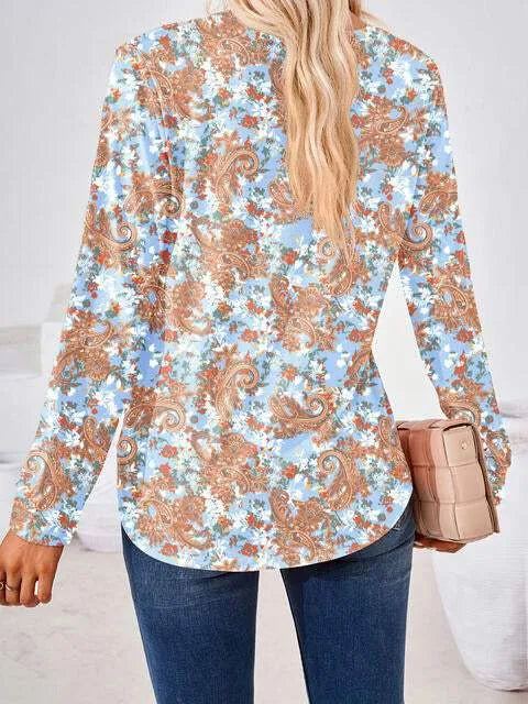 Full Size Square Neck Long Sleeve Blouse Blouses - Tophatter Daily Deals