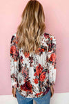 Floral Print Round Neck Long Sleeve Blouse Blouses - Tophatter Daily Deals