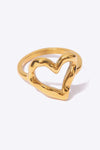 18K Gold Plated Heart-Shaped Ring Rings - Tophatter Daily Deals