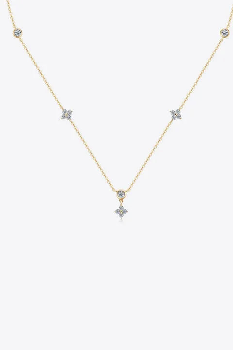 Moissanite 925 Sterling Silver Necklace Gold One Size Moissanite - Tophatter Daily Deals