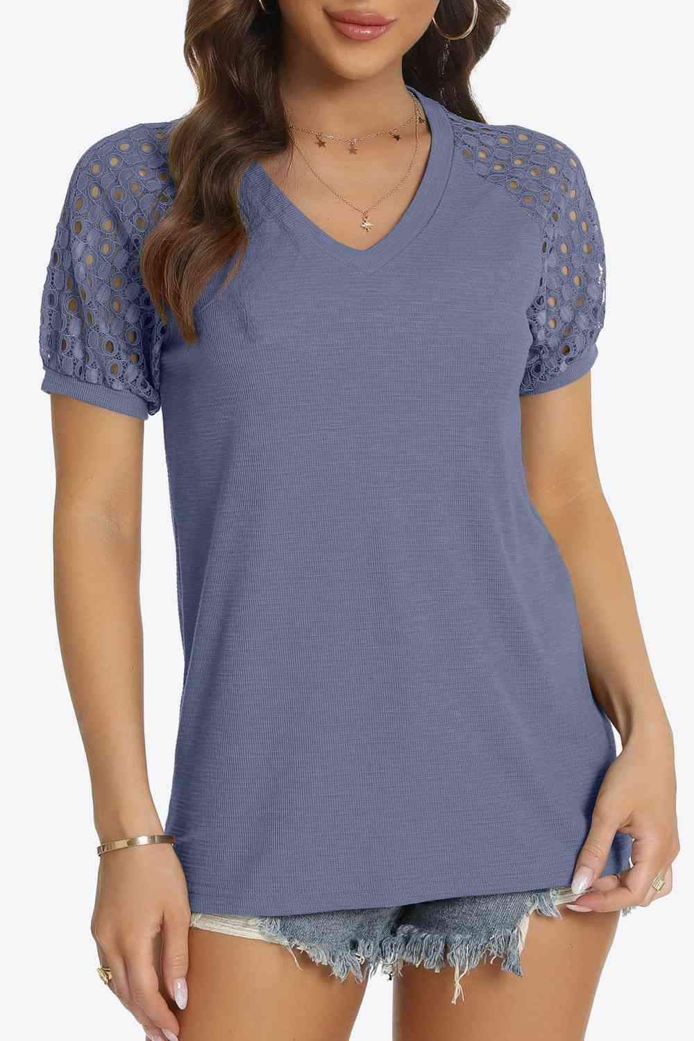 Short Sleeve V-Neck Tee Women's T-Shirts - Tophatter Daily Deals