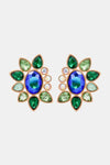 Geometrical Shape Glass Stone Dangle Earrings Green One Size Earrings - Tophatter Daily Deals