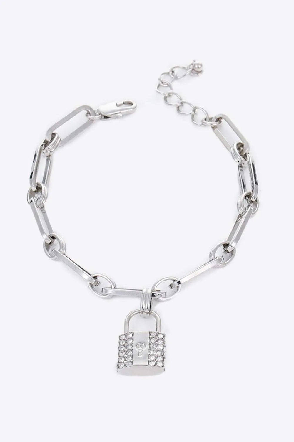 Lock Charm Chain Bracelet Silver One Size Bracelets - Tophatter Daily Deals