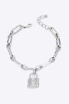 Lock Charm Chain Bracelet Silver One Size Bracelets - Tophatter Daily Deals