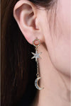 Inlaid Rhinestone Star and Moon Drop Earrings Earrings - Tophatter Daily Deals