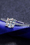 1 Carat Moissanite Rhodium-Plated Side Stone Ring Moissanite - Tophatter Daily Deals