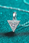 925 Sterling Silver Triangle Moissanite Pendant Necklace Moissanite - Tophatter Daily Deals